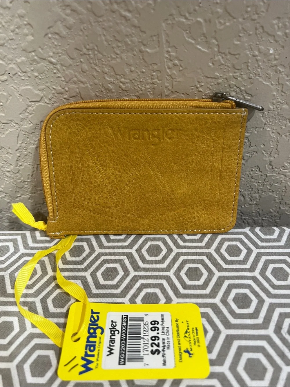 Wrangler Mustard & Navy Embroidered Card Wallet